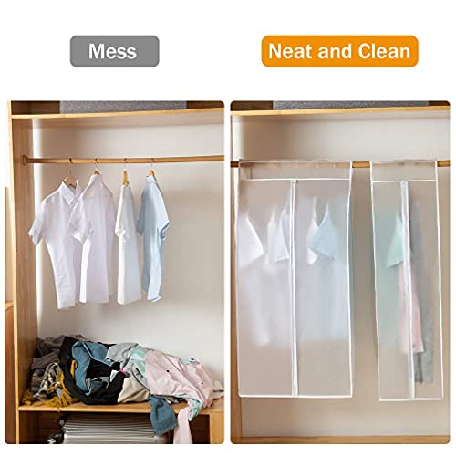 XIAKE Garment Cover Moth-proof Dust Cover Coat Hanging Clothes Storage Bag Premium Thickened Clothing Organizer Moisture-proof Dust-proof Clothes Cover (24"L * 20"W * 35"H)