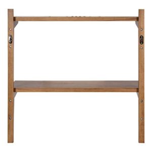 Kate and Laurel Meridien Farmhouse Wood Shelves, 24 x 8 x 24, Rustic Brown, Modern Two Tier Wall Shelf for Storage and Display