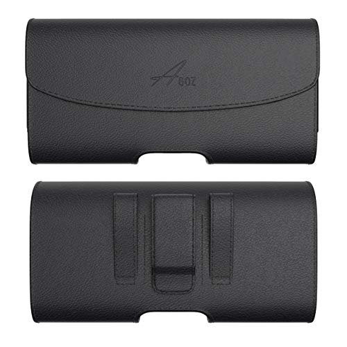 AGOZ Leather Case for Motorola Moto G 5G,Moto G Play 2021, Edge 2022, Moto G Power 2022, Moto G Stylus 5G 2022, Belt Clip Case, Cell Phone Holster Pouch, Cover w/Belt Loops (Fits w/Protective Cover)