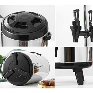 Stainless Steel Insulated Beverage Dispenser – Insulated Thermal Hot and Cold Beverage Dispenser with Spigot for Hot Tea & Coffee, Cold Milk, Water, Juice,Soup Family Party Cafe Buffet