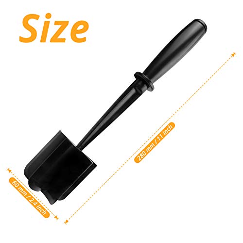 KUFUNG Kitchen Premium Heat Resistant Meat Chopper, Masher & Smasher for Hamburger Meat, Ground Beef, Turkey & More, Hamburger Chopper Utensil, Ground Beef Chopper Tool & Meat Fork (M, Black)