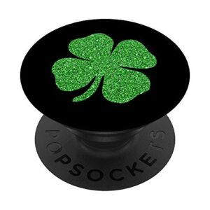 st. patrick's day lucky charm green irish clover shamrock popsockets popgrip: swappable grip for phones & tablets