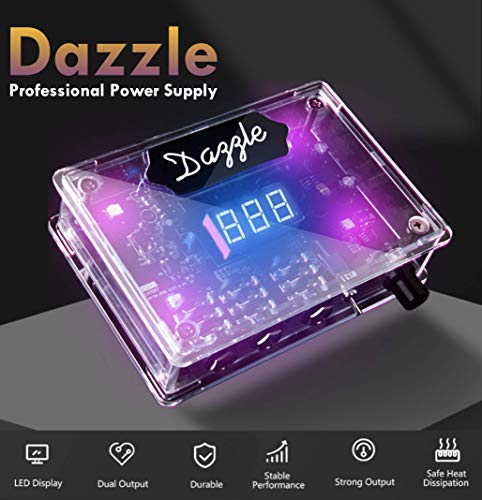 RetroDeco Dazzle Professional Power Supply- Digital Display, Color LEDs & Dual Output