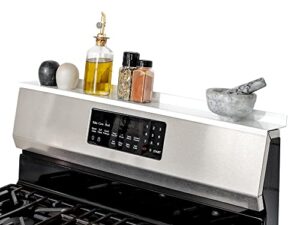 stoveshelf 30" length white magnetic shelf for kitchen stove - kitchen storage solution with zero installation - over stove spice rack organizer