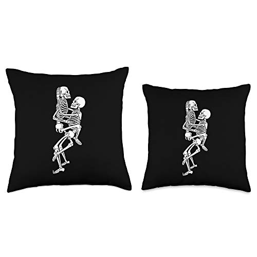 Halloween Skeleton Tees Co. Halloween Naughty Sexy Skeleton Sex Throw Pillow, 16x16, Multicolor