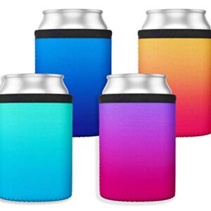 TahoeBay Ombre Cooler Sleeves for Cans and Bottles - Memory Foam (4-Pack) (Standard Can)