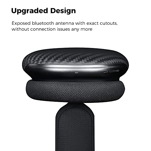 Carbon Fiber for AirPods Max Case, MONOCARBON Genuine Carbon Fiber Case for AirPods Max Headphones, with AirPods Max Covers Apple Headphone Cases Ultra Protective-Matte Black