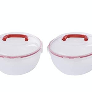 Komax Biokips Set of 2 Large Salad Bowls with Lids – 4.2 Qt Airtight Food Storage Containers – BPA-Free Salad Bowl with Lid that Locks – Microwave & Dishwasher Safe Salad Mixing Bowls