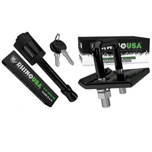 rhino usa locking hitch pin and hitch tightener bundle - includes our top selling anti rattle hitch tightener plus our patented trailer hitch locking pin