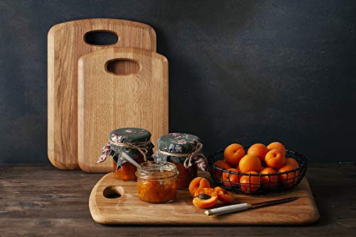 RYBA Hanging Wooden Chopping Board - Premium Solid Oak Wood - Great for Chopping and Serving Appetiser - Alternative Stylish Wooden Cheese Board – Oak Cutting Board with Hanging Hole (11x7,9x0,8")