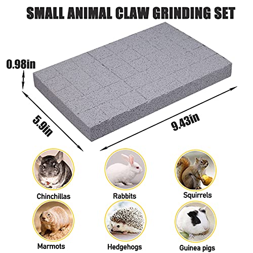 Hamiledyi Rabbit Scratch Foot Pads 2Pack Bunny Grinding Claw Pad Small Animals Lava Grinding Teeth Stone Hamster Chew Sweet Bamboo Treats Toy for Chinchilla Ferret Guinea Pig Rat Gerbil Hedgehog