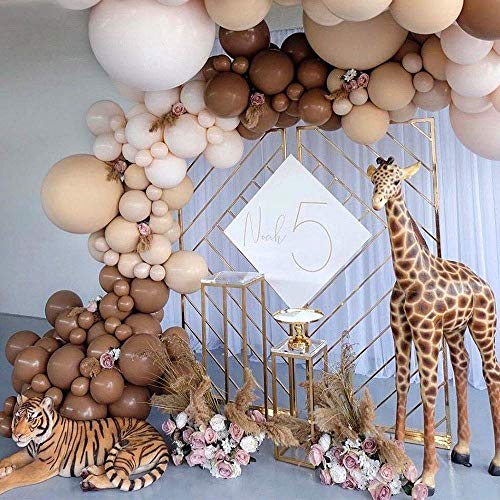 149PCS Brown Balloon Arch Kit-Brown White Gold Balloon for Baby Shower Birthday Party Weeding Decoration