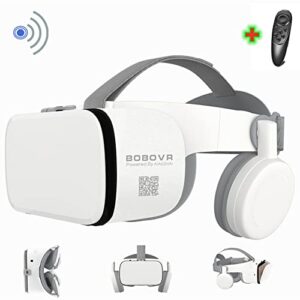 3d virtual reality vr headset with wireless remote control, vr goggles/glasses for imax movies & play games, compatible for android ios iphone 12 11 pro max mini x r s 8 7 samsung 4.7-6.2" cellphone
