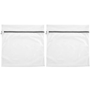 mDesign Medium Laundry Mesh Wash Bag - Fine Weave Fabric, Zipper Closure, Washing Machine, and Dryer Safe, Protect Lingerie, Delicates, Underwear, Bras, Leggings - Reusable - 2 Pack, 24" x 24" - White