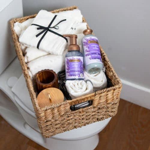 Large Wicker Storage Basket, Seagrass Basket, Water Hyacinth Storage Baskets for Organizing Bathroom, Bedroom, Living Room & Towels…