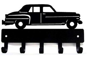 the metal peddler classic car #13 key rack holder for wall - small 6 inch wide - made in usa; gift for hot rod collector; home & garage storage