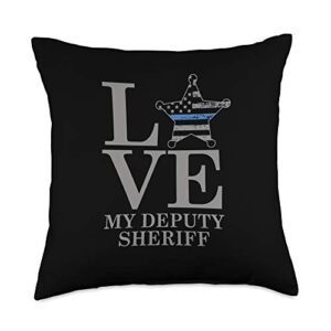 sheriff deputy gear gifts wife mom gift love deputy sheriff throw pillow, 18x18, multicolor