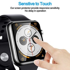 MIUOLV 2 Pack Watch Tempered Glass Screen Protector for Apple Watch 44mm Series 6/SE/5/4 Full Coverage Bubble-Free Scratch-resistant Anti-Fingerprint Screen Protector for Apple Watch 44mm