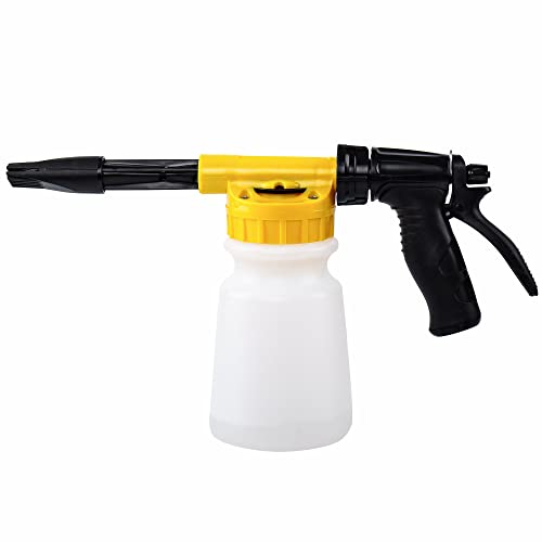 YunGuoGuo Foam Cannon for Garden Hose，Adjustment Ratio Dial Foam Gun,Car Wash Soap Spray Foamer Yellow