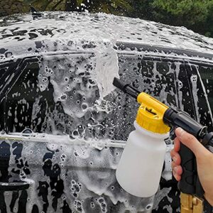 YunGuoGuo Foam Cannon for Garden Hose，Adjustment Ratio Dial Foam Gun,Car Wash Soap Spray Foamer Yellow