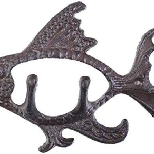 Heavy Duty Rustic Cast Iron Decorative Wall Hook Kitchen Living Room Bathroom Wall Decoration (Fish)