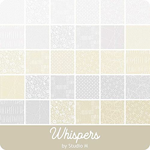 Whispers Charm Pack by Studio M; 42-5 Inch Precut Fabric Quilt Squares