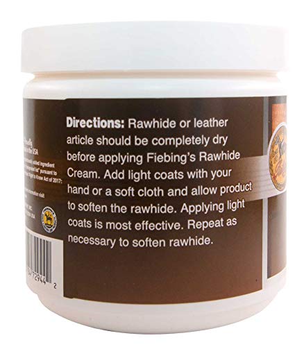 Fiebing's Rawhide Cream 14oz Ideal for Conditioning, Softening, and Waterproofing Rawhide and Other Fine and Exotic Leathers