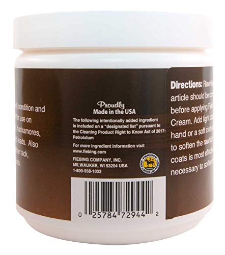 Fiebing's Rawhide Cream 14oz Ideal for Conditioning, Softening, and Waterproofing Rawhide and Other Fine and Exotic Leathers