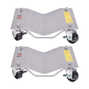 2 pack wheel dolly set, car tire dolly – 3,000 lbs pound total capacity stake dollies for tow or vehicle storage