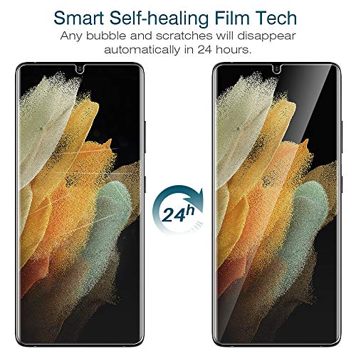 LK 3 Pack Screen Protector for Samsung Galaxy S21 Ultra, Self-Healing TPU Film, Anti-Scratch, No Bubble, Touch Sensitive, Support In-Display Fingerprint Scanner, Alignment Tool Included