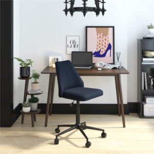 Novogratz Brittany Office Chair with Casters, Blue Linen