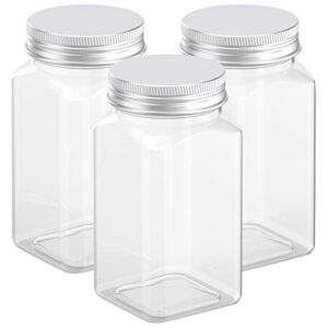 axe sickle 12 ounce clear plastic jars storage containers with lids for kitchen & household storage airtight container 3 pcs