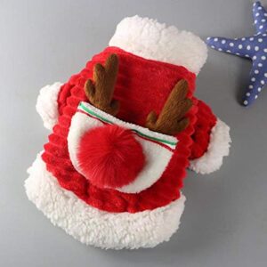 dog clothes autumn and winter festive thickened warm cotton padded clothes teddy bomei bear pet dog christmas dress