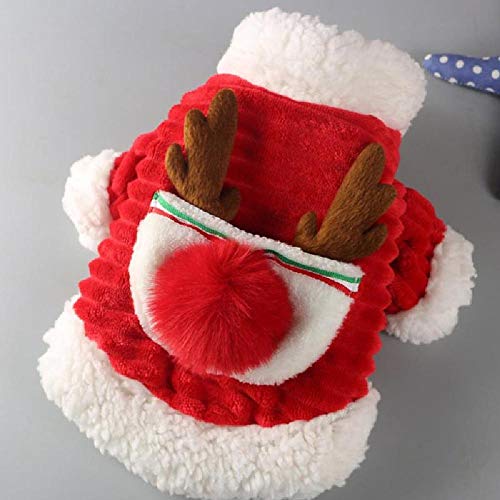 Dog Clothes Autumn and Winter Festive Thickened Warm Cotton Padded Clothes Teddy Bomei Bear pet Dog Christmas Dress