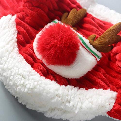 Dog Clothes Autumn and Winter Festive Thickened Warm Cotton Padded Clothes Teddy Bomei Bear pet Dog Christmas Dress