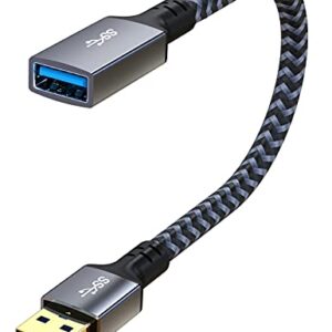 Hisatey USB 3.0 Extension Cable 1FT, Short USB Extension Cable Male to Female Durable Braided Material High Data Transfer Compatible with USB Keyboard,Mouse,Flash Drive, Hard Drive,Printer