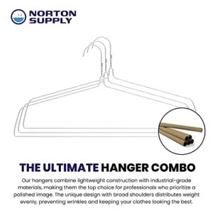 Norton Supply Heavy Duty Wire Clothes Hangers – Galvanized Steel Hangers 10.5" Gauge for Men, Women, Suits, Coats, Pants, Shirts, Dresses, Skirts and Drapes - Hanging Hooks for Closet, Cabinet