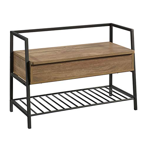 Sauder North Avenue Storage Bench, L: 35.43" x W: 15.51" x H: 24.09", Sindoori Mango Finish