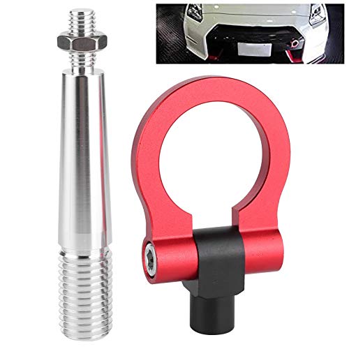 Car Tow Hook, Fydun CNC Aluminum Tow Hook for JDM Style Screw on Track Racing Towing Ring Car Auto Trailer Ring Fit for Infiniti FX35/FX45/FX50 QX70 (Red)