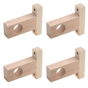 Coshar Wood Rod Holder, Ceiling Mount Closet Pole Socket Pipe Bracket Holder with Screws, 4 Pack, Fit 1.2inch/30mm Diameter Pole