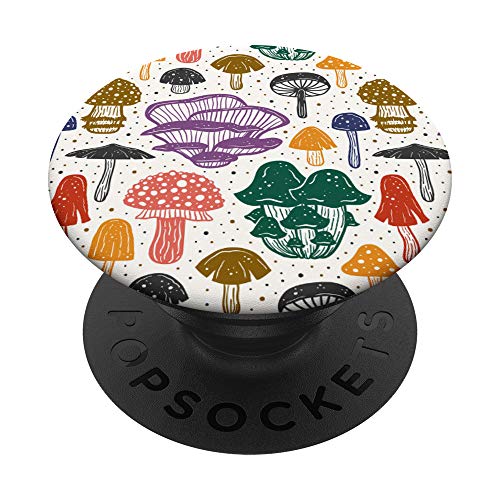 Cute Colorful Cottagecore Theme Psychedelic Magic Mushrooms PopSockets PopGrip: Swappable Grip for Phones & Tablets