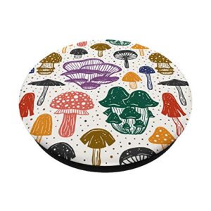 Cute Colorful Cottagecore Theme Psychedelic Magic Mushrooms PopSockets PopGrip: Swappable Grip for Phones & Tablets