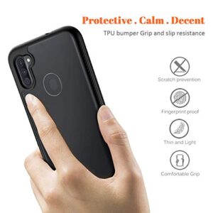 seacosmo Samsung A11 Case, Full Body Shockproof Cover [with Built-in Screen Protector] Slim Fit Protective Phone Case for Samsung Galaxy A11 – Black/Clear
