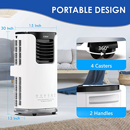 COLZER Portable Air Conditioners 14,000 BTU Portable AC Unit 4-in-1 Air Conditioner Portable for Room up to 500 Sq. Ft. Large, Mobile Cooler with Remote Control