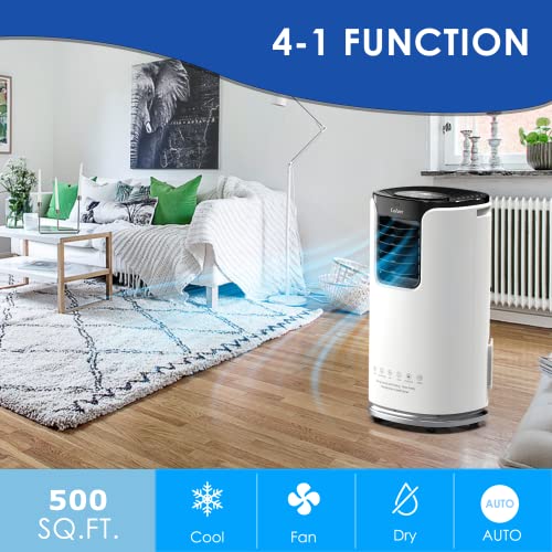 COLZER Portable Air Conditioners 14,000 BTU Portable AC Unit 4-in-1 Air Conditioner Portable for Room up to 500 Sq. Ft. Large, Mobile Cooler with Remote Control