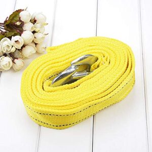 Heavy Duty Tow Strap with Safety Hooks, Double-Layer Trailer Rope 2” x 13’ | 11000 LB Capacity Trailer Belt, for Vehicle Recovery, Hauling, Stump Removal & Much More,Tow Rope Yellow Shackle