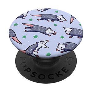 cute opossum lover pattern popsockets popgrip: swappable grip for phones & tablets