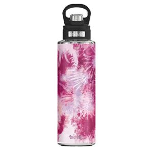 tervis pink haze tie dye triple walled insulated tumbler, 40oz wide mouth bottle, stainless steel