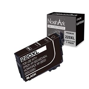 noahark 1 packs 220xl remanufactured ink cartridge replacement for epson 220xl 220 xl t220xl high yeild for workforce wf-2760 wf-2750 wf-2630 wf-2650 wf-2660 xp-320 xp-420 printer (1 black)
