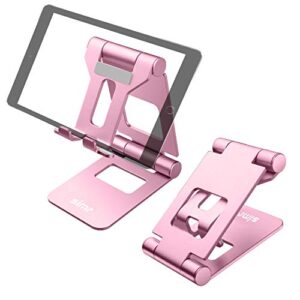 simr large adjustable cell phone stand desk foldable cell phone holder for iphone 14 13 12 pro 11 x xs max 8 7 6 plus 5, ipad mini, 4-13" all cellphones (rose gold)